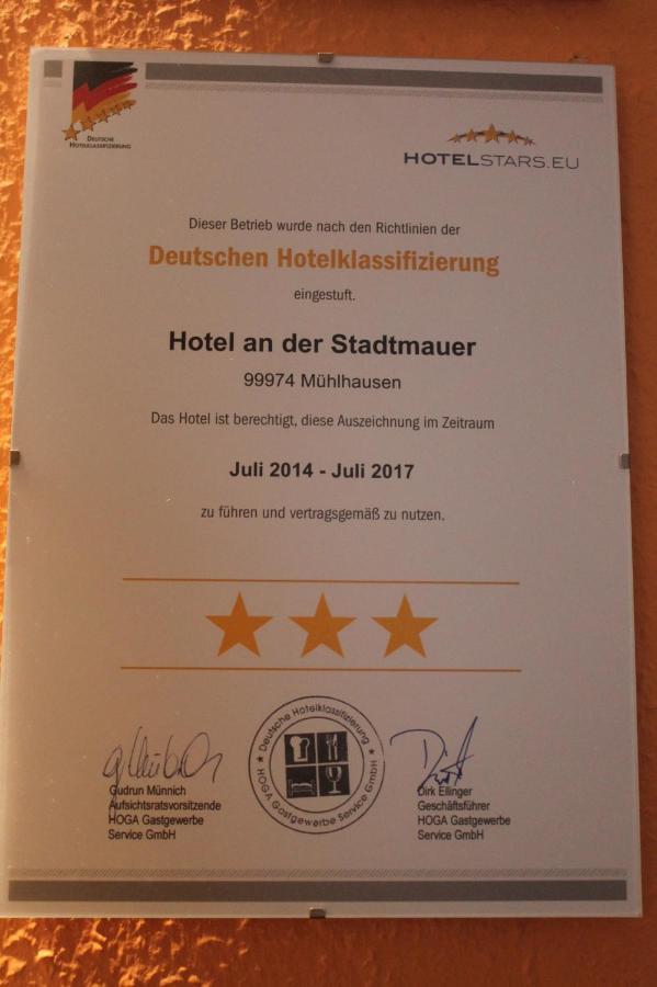 Hotel An Der Stadtmauer Muehlhausen  Exterior photo